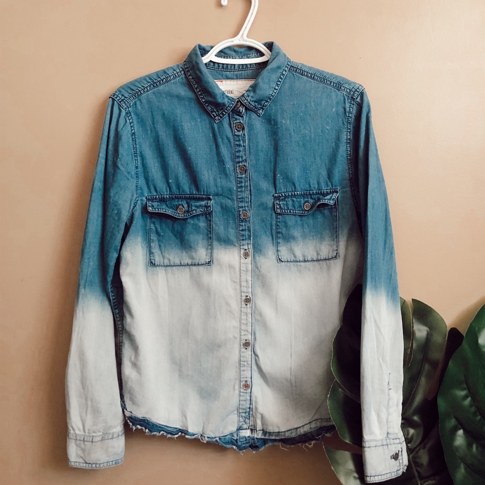 Ombre button down top